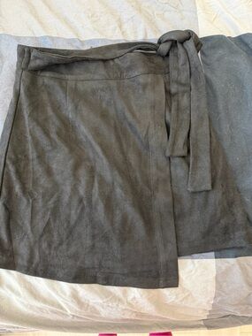 Suede mini skirt